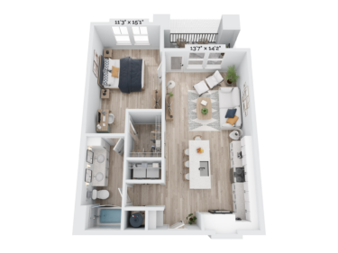 Rendering of the A3.1 floor plan